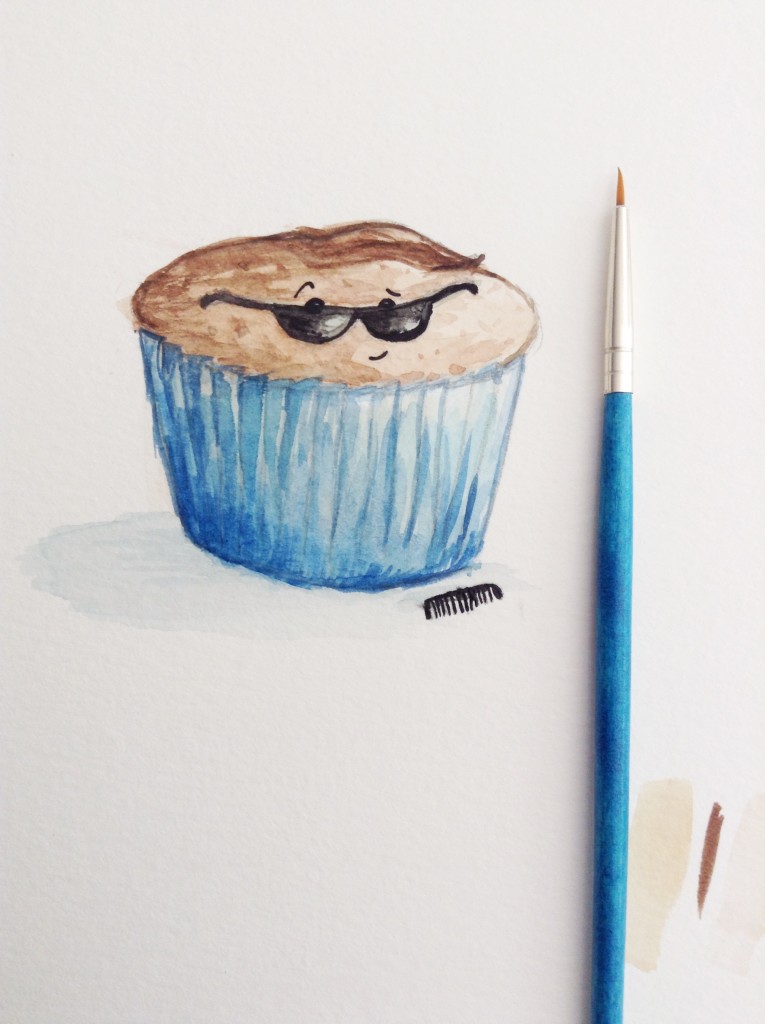 Watercolor Muffin | Etsy.com/shop/brightlightshop