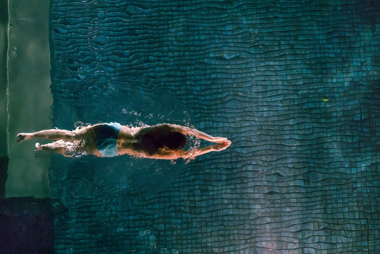 Woman swimming in a pool