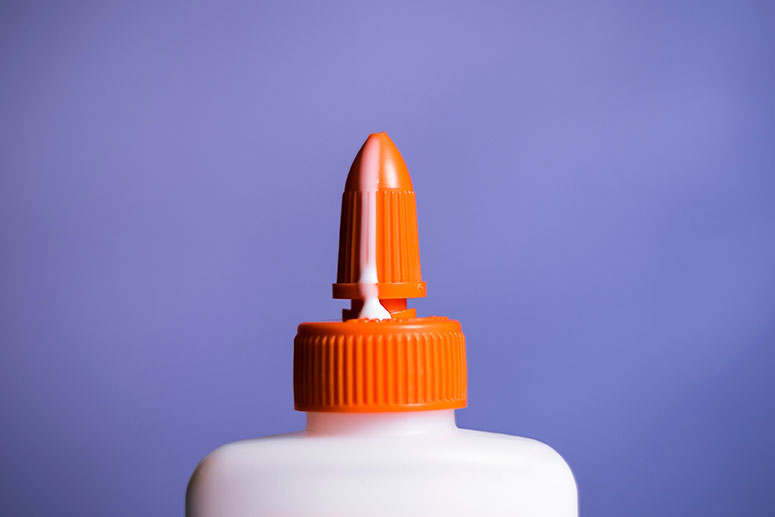 The top of a bottle of school glue