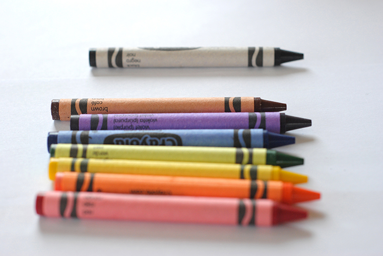 A row of crayons