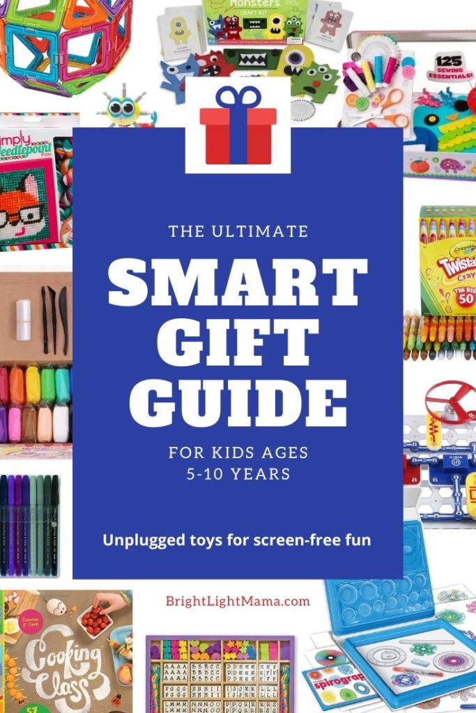 Pin the for the ultimate unplugged gift guide for kids ages 5 to 10 years old.