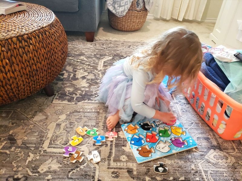 Child playing with a puzzle