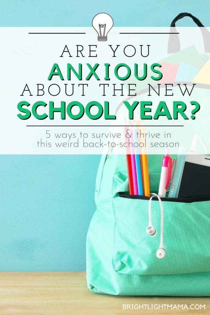 Pinterest pin for article about back to school coping