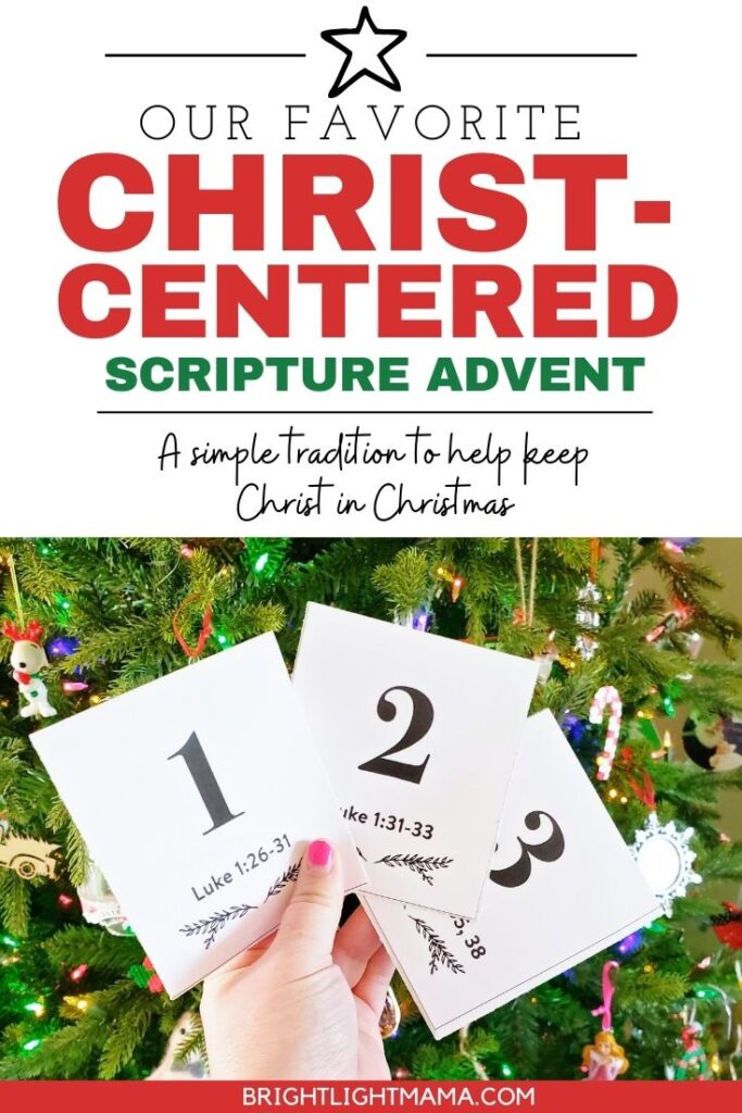 Pin reading Our Favorite Christ-Centered Scripture Advent